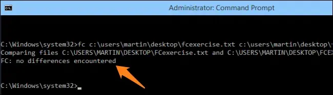 Windowsコマンドプロンプトからfc ファイル比較 を使用する方法