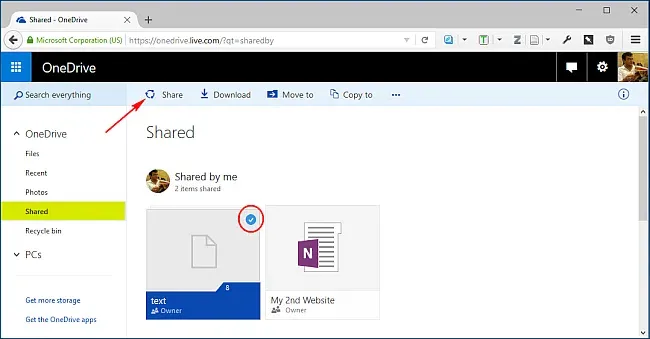 Windows 10でonedriveからファイルとフォルダーを共有する方法