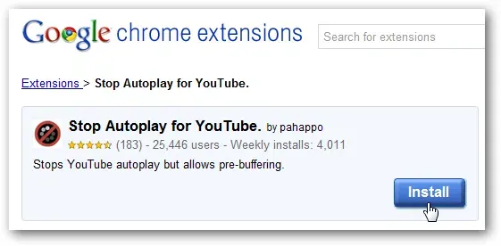 Chromeでyoutubeビデオが自動的に再生されないようにする