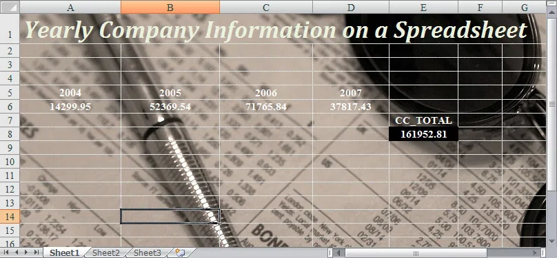 背景画像をexcel 2007ワークシートに追加する