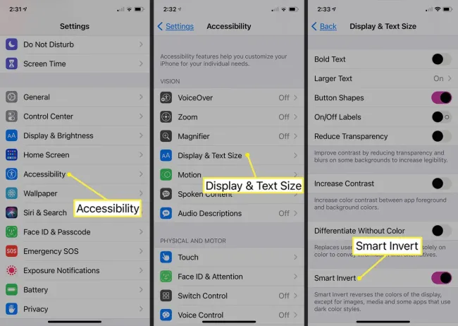 Iphoneとipadで色を反転する方法