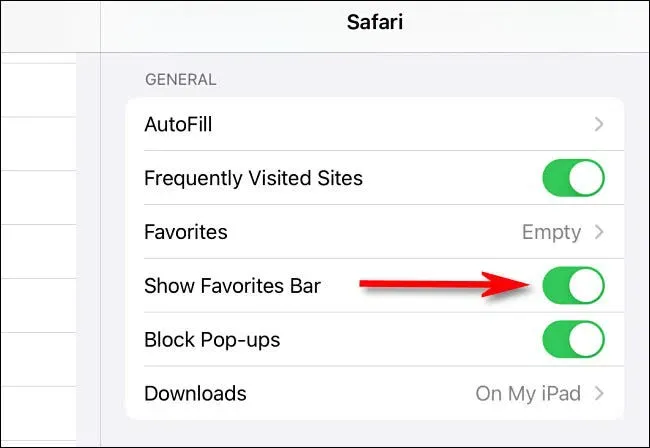 Safari For Ipadでお気に入りバーを表示または非表示にする方法