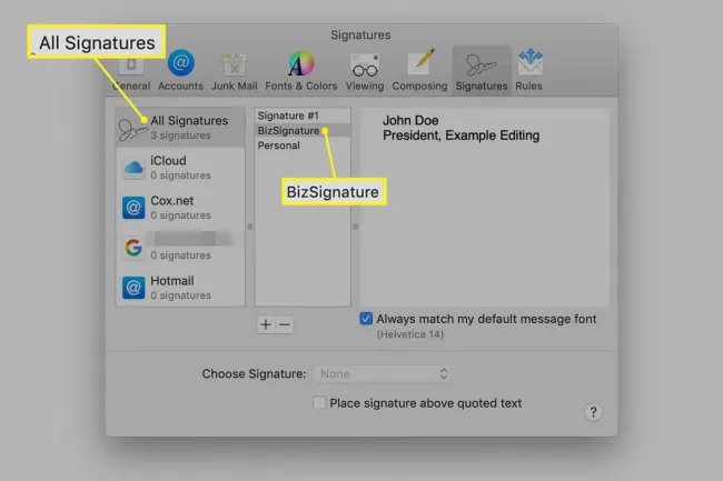 Mac Os X Mailまたはmacos Mailで署名へのリンクを追加する方法