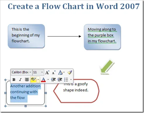 Word 07でフローチャートを作成する