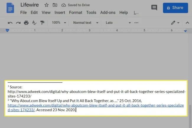 Googleドキュメントで脚注を追加する方法