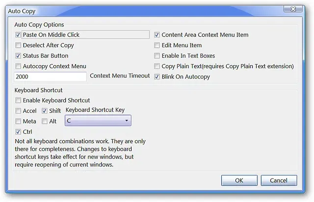 Autocopyを使用してfirefoxでのテキストコピーの貼り付けを簡素化