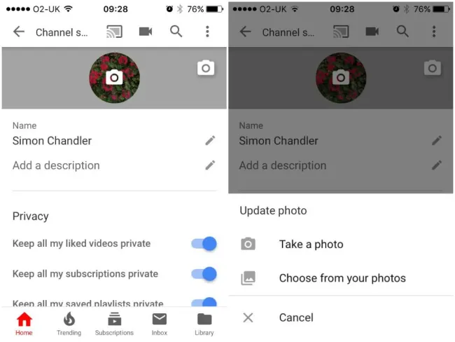 Youtubeプロフィール画像を変更する方法