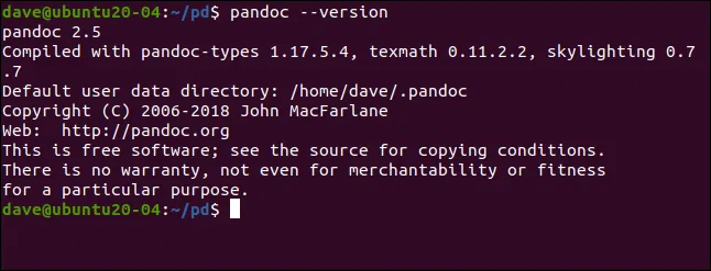 Pandocを使用してlinuxコマンドライン上のファイルを変換する方法