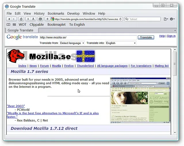 ブラウザ用の英語に焦点を当てた翻訳ブックマークレット