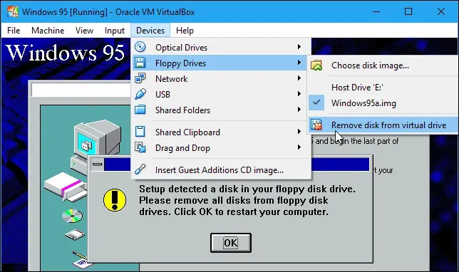 如何在虚拟机中安装windows 95