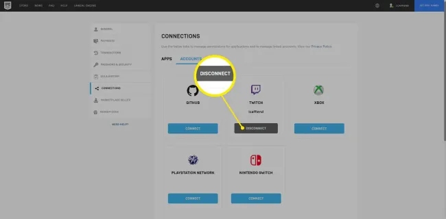 Epic Gamesアカウントのリンクを解除する方法
