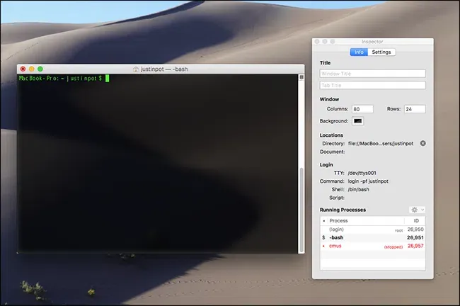 Mac端末の非表示タスクマネージャーを使用してバックグラウンドプロセスを表示する方法