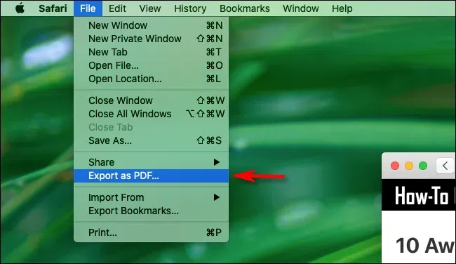 Macのsafariでwebページをpdfとして保存する方法