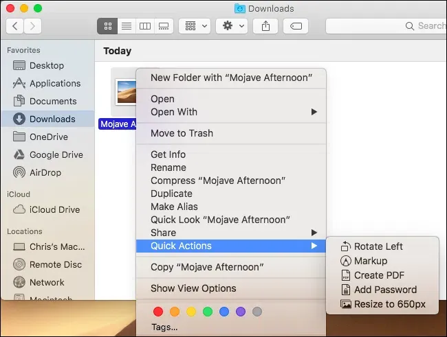 Macos Mojaveで独自のクイックアクションを作成する方法