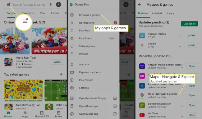 Androidおよびiphone用のgoogleマップの更新